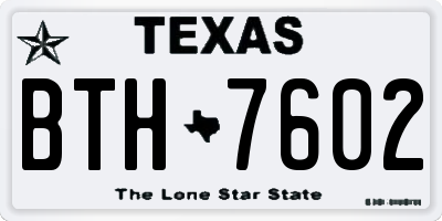TX license plate BTH7602