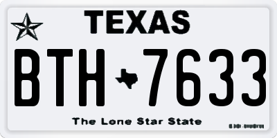 TX license plate BTH7633