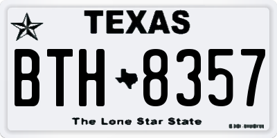 TX license plate BTH8357