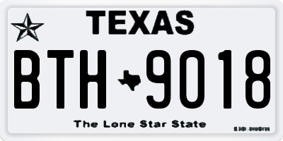 TX license plate BTH9018