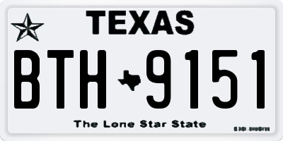 TX license plate BTH9151