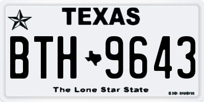 TX license plate BTH9643