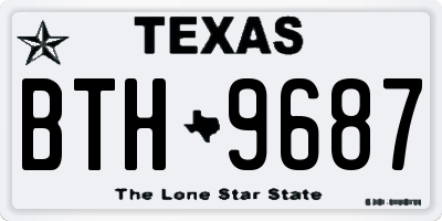 TX license plate BTH9687