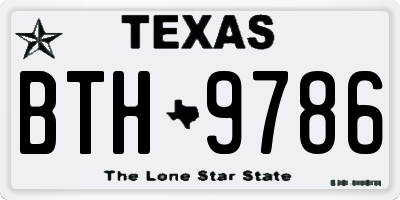 TX license plate BTH9786