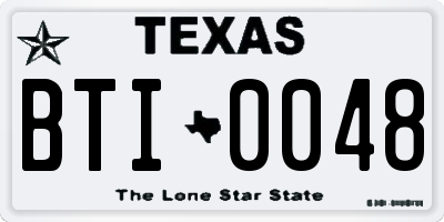 TX license plate BTI0048