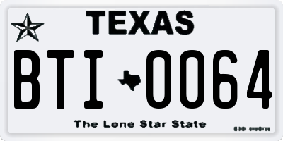 TX license plate BTI0064