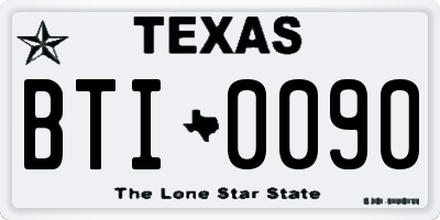 TX license plate BTI0090