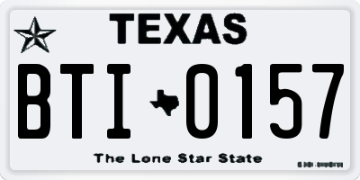 TX license plate BTI0157