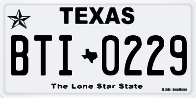 TX license plate BTI0229
