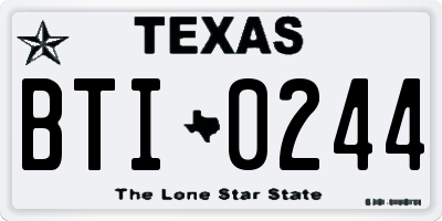 TX license plate BTI0244