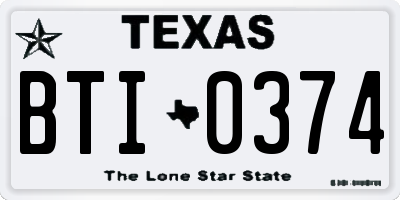 TX license plate BTI0374