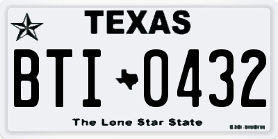 TX license plate BTI0432