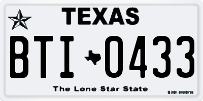 TX license plate BTI0433