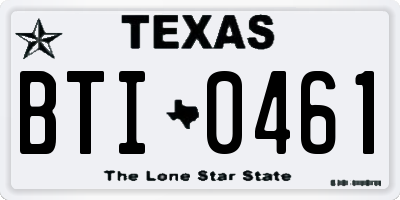 TX license plate BTI0461