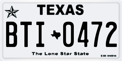 TX license plate BTI0472