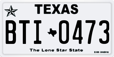 TX license plate BTI0473
