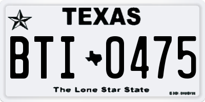 TX license plate BTI0475