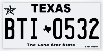 TX license plate BTI0532