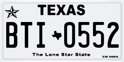 TX license plate BTI0552