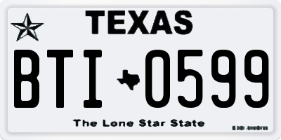 TX license plate BTI0599