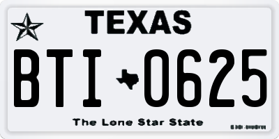 TX license plate BTI0625