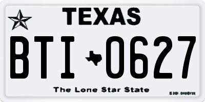 TX license plate BTI0627