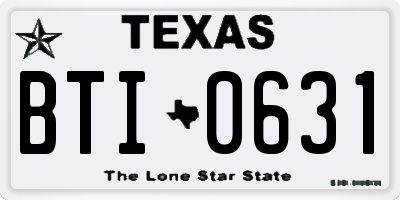 TX license plate BTI0631