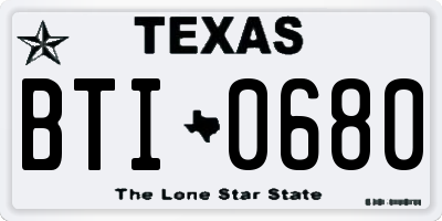 TX license plate BTI0680