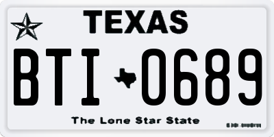 TX license plate BTI0689