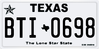 TX license plate BTI0698