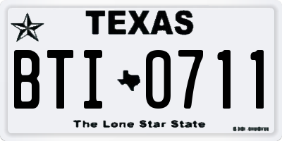 TX license plate BTI0711