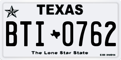TX license plate BTI0762