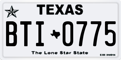 TX license plate BTI0775