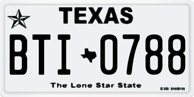 TX license plate BTI0788
