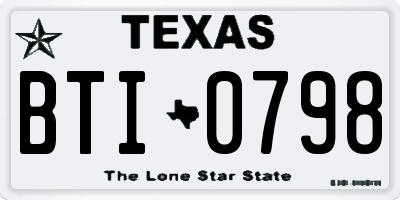 TX license plate BTI0798