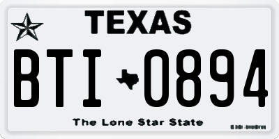 TX license plate BTI0894