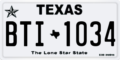 TX license plate BTI1034