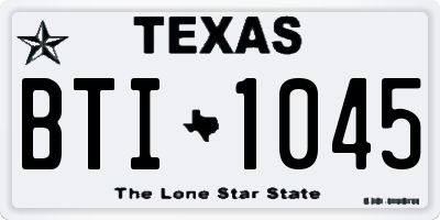 TX license plate BTI1045