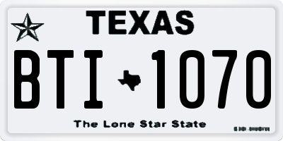 TX license plate BTI1070