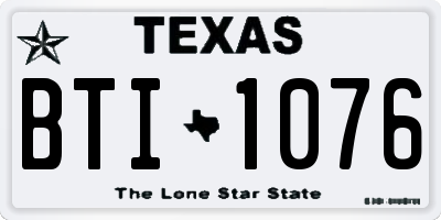 TX license plate BTI1076