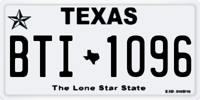 TX license plate BTI1096