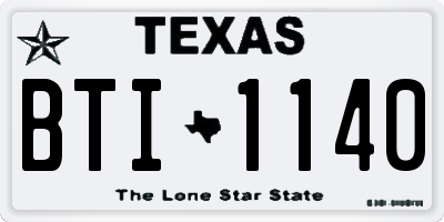 TX license plate BTI1140