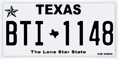TX license plate BTI1148
