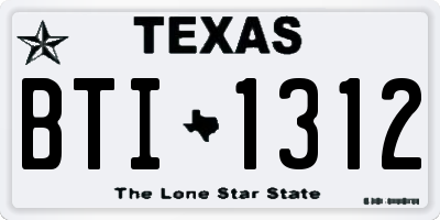 TX license plate BTI1312