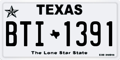 TX license plate BTI1391