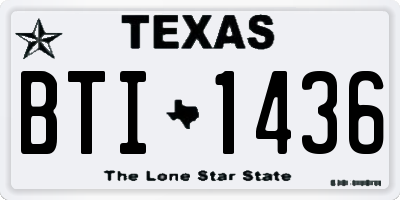 TX license plate BTI1436