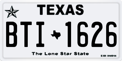TX license plate BTI1626