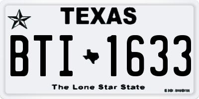 TX license plate BTI1633