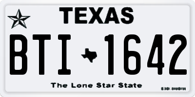 TX license plate BTI1642