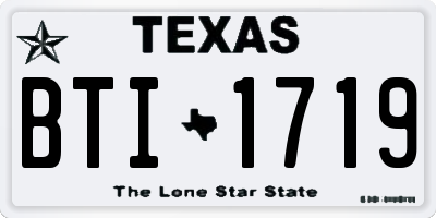 TX license plate BTI1719
